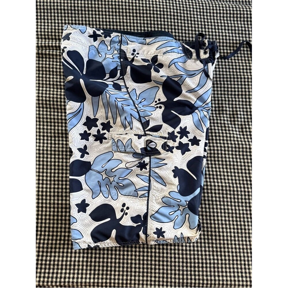 Kirra Vintage Men's Blue Floral Swim Board Shorts size 33 - Picture 10 of 11